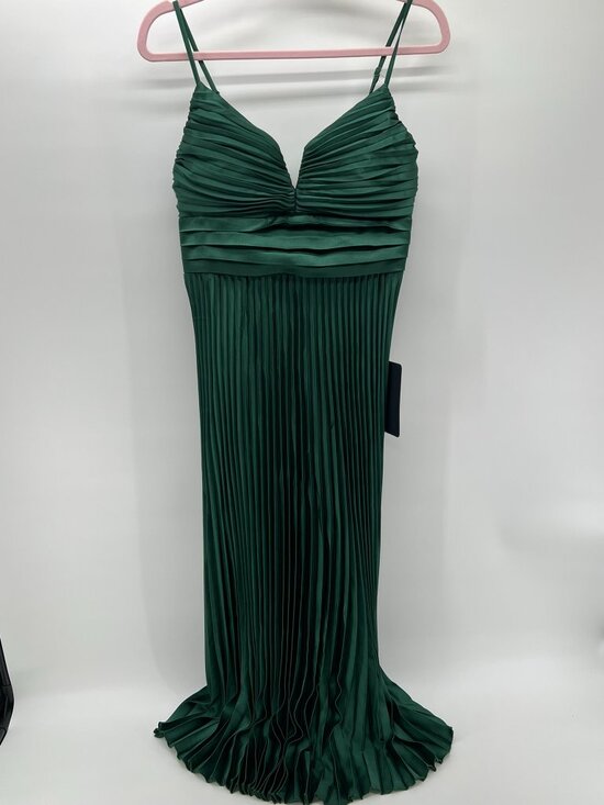 Lulus Dresses & Skirts - Lulus Fabulous Perfection Emerald Green Satin Pleated Midi Dress – L NWT